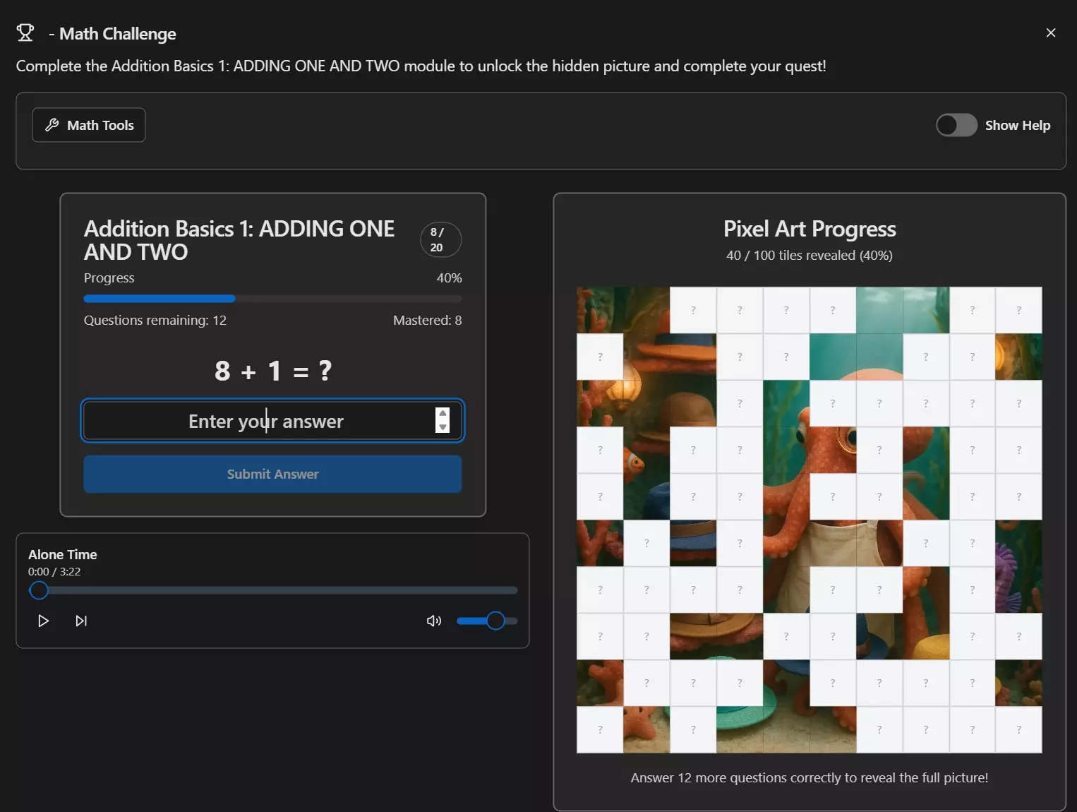 Pixel Art Math gameplay