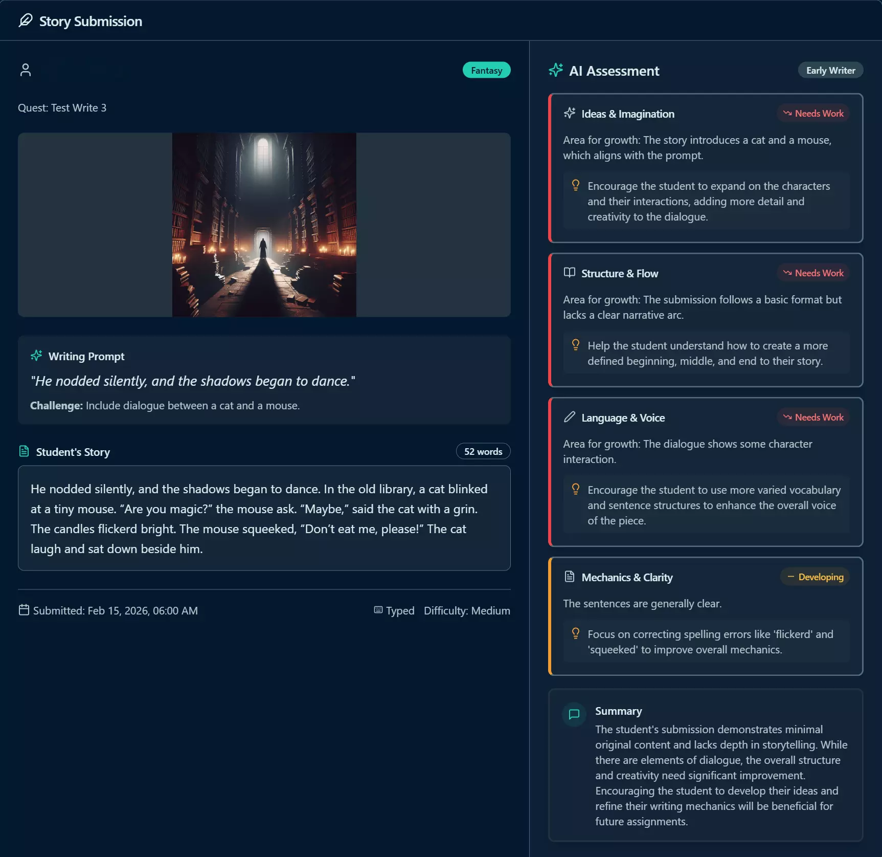 StoryForge graded writing